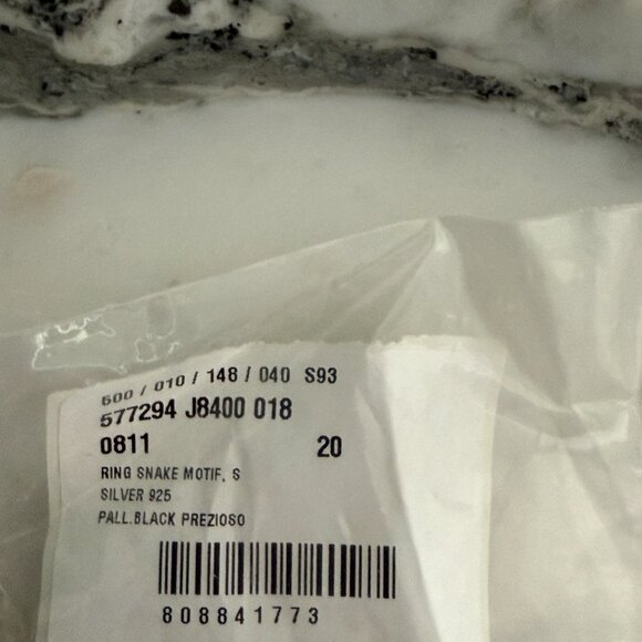 GUCCI Silver 925 Snake Ring - - 577294 J8400, sizes 20 & 21 - Picture 13 of 15